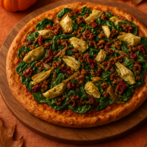 SPINACH & ARTICHOKE PIZZA (V)(GF)